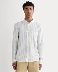 The Classic Shirt in Linen | Bone / Cornstalk