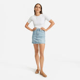 The Short-Sleeve Crew Neck Bodysuit | White | Bikini