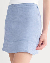 The Mini Skirt in Stretch Linen | Chambray