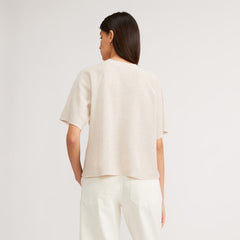 The Organic Cotton Waffle Raglan Tee | Heathered Tan