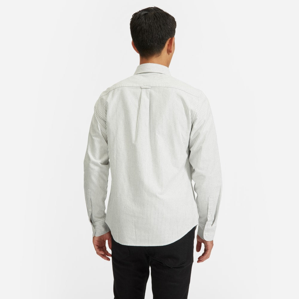 The Standard Fit Japanese Oxford Shirt | Uniform | White / Black Stripe | Tall