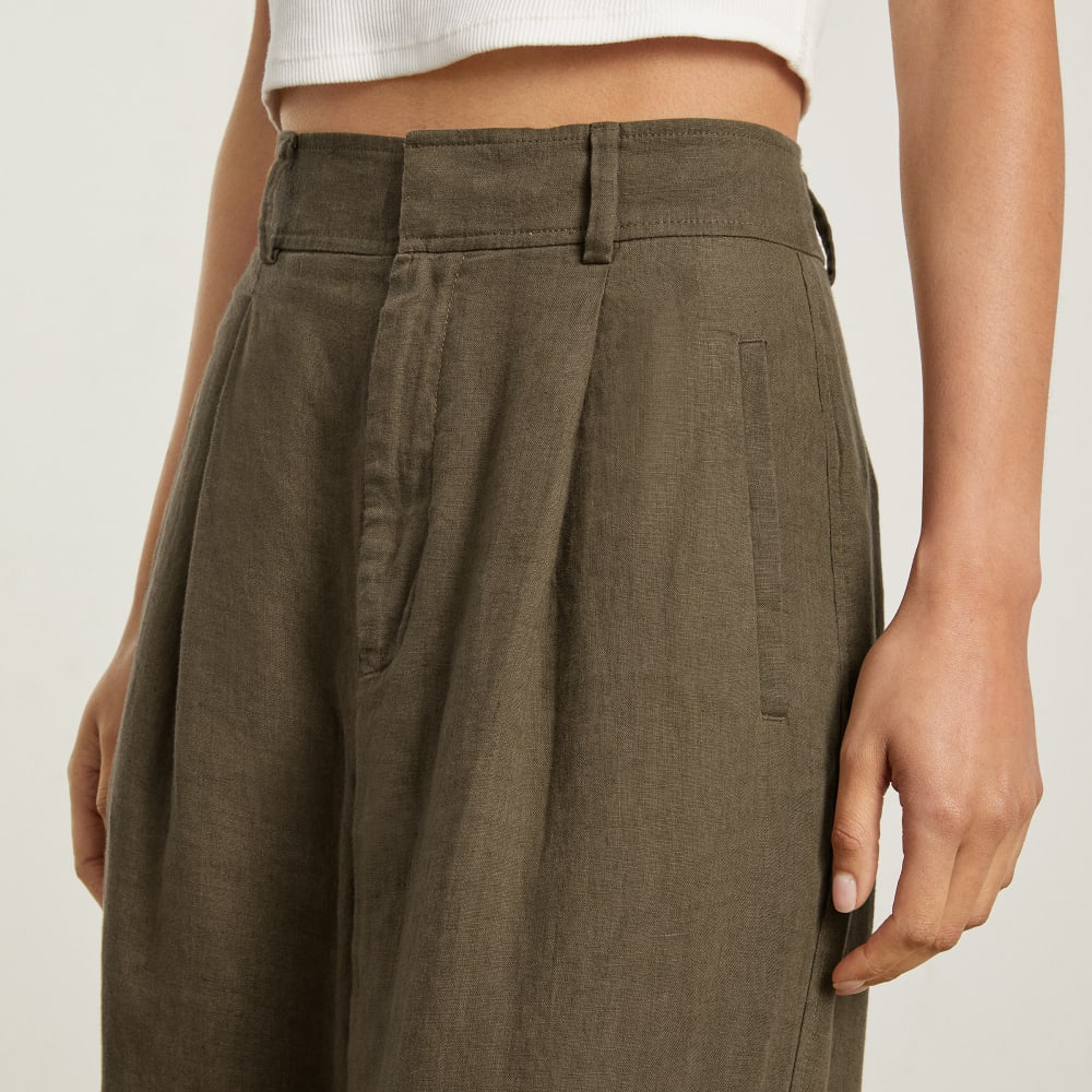 The Linen Way-High庐 Drape Pant | Beech