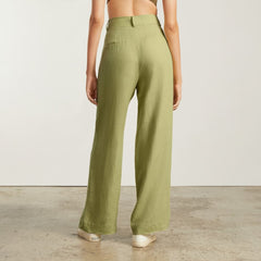 The Linen Way-High庐 Drape Pant | Leek