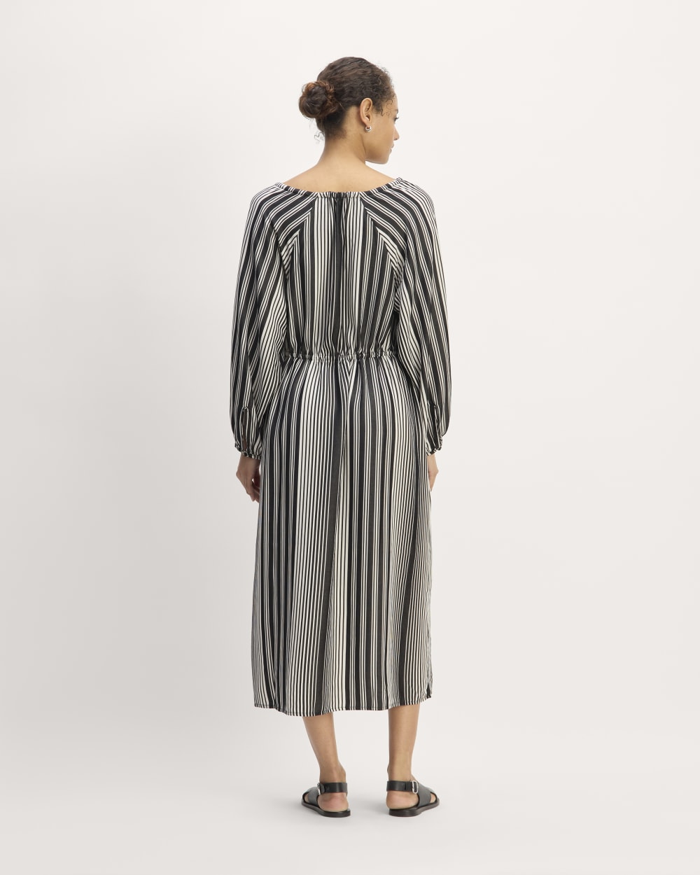 The TENCEL™ Gathered Maxi Dress | Black / Bone