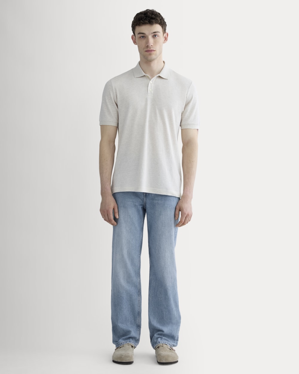 The Pique Polo | Heathered Oat