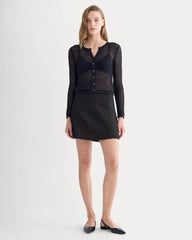 The Mini Skirt in Stretch Linen | Black