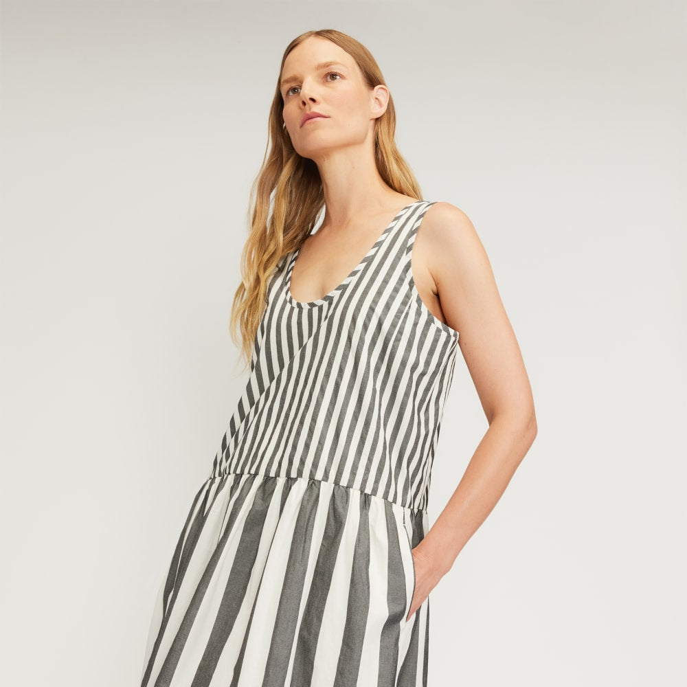 The Poplin Summer Dress | Bone / Black