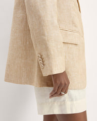 The Oversized Blazer in Linen | Cornstalk Chambray