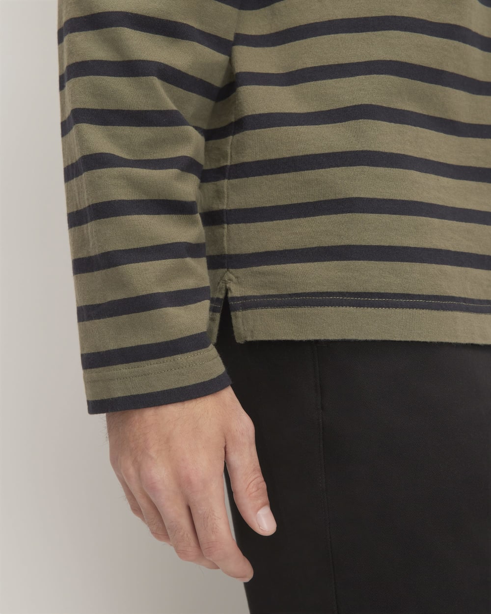 The Premium-Weight Long-Sleeve Mariner Tee | Kalamata / Black