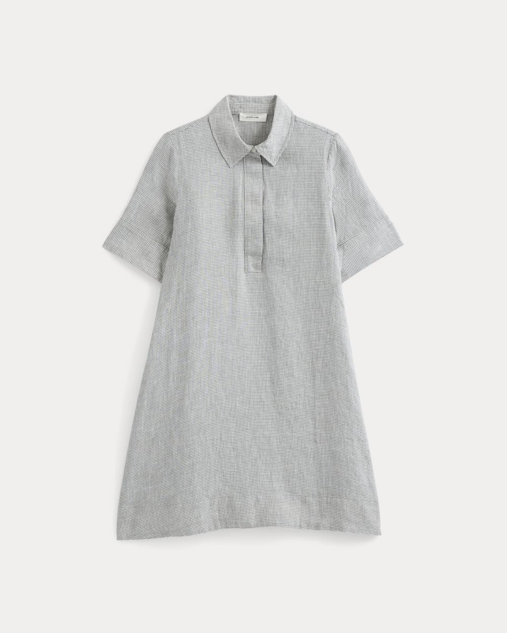 Mini Popover Shirtdress in Linen | Agave / Bone