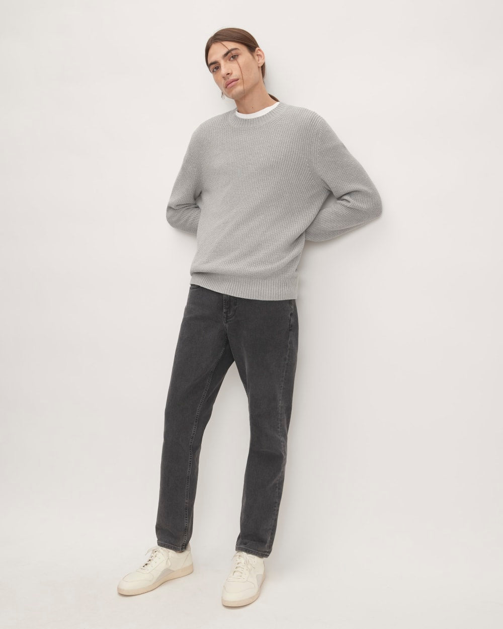 The No-Sweat Ribbed Crew | Heathered Grey