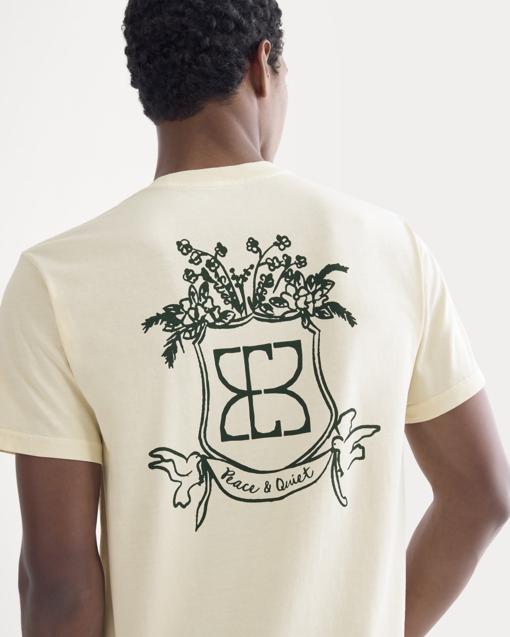 ESENSMOD x Peace and Quiet Crest Graphic Tee | Bone