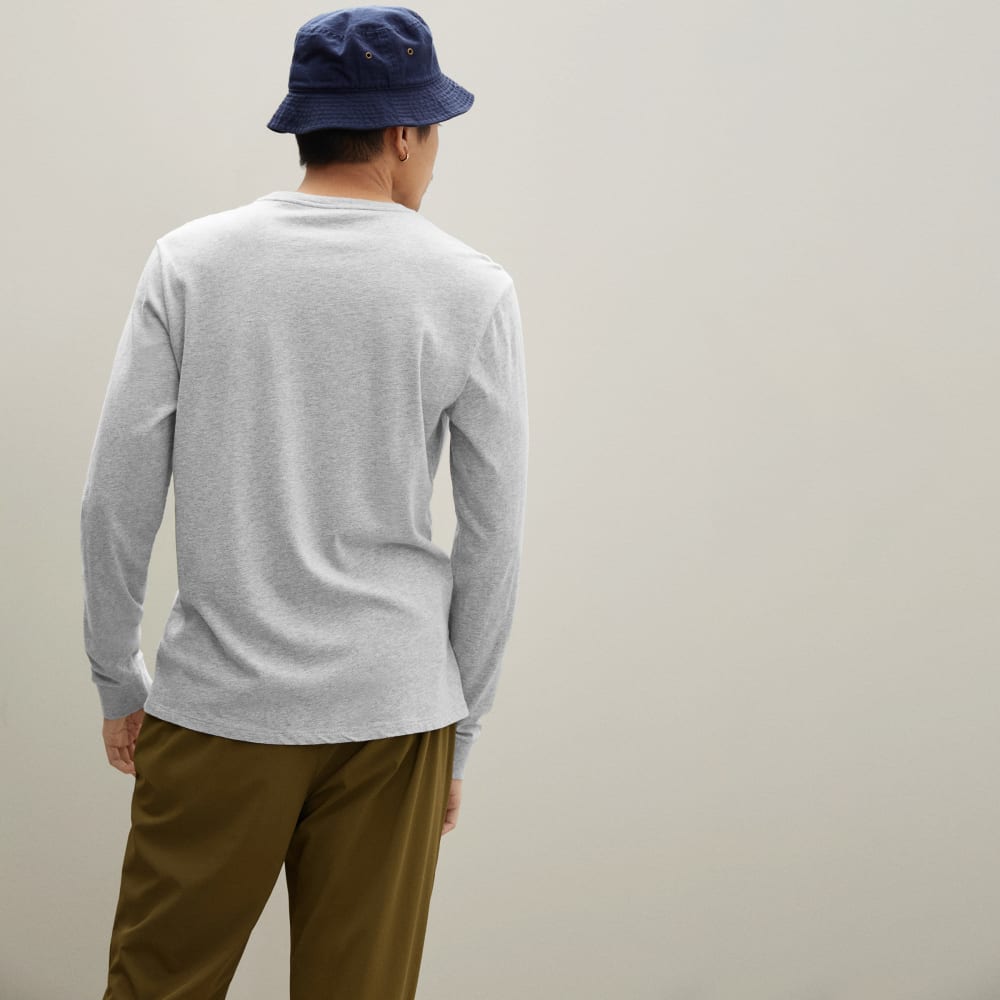 The Organic Cotton Long-Sleeve Pocket Tee | Heathered Grey