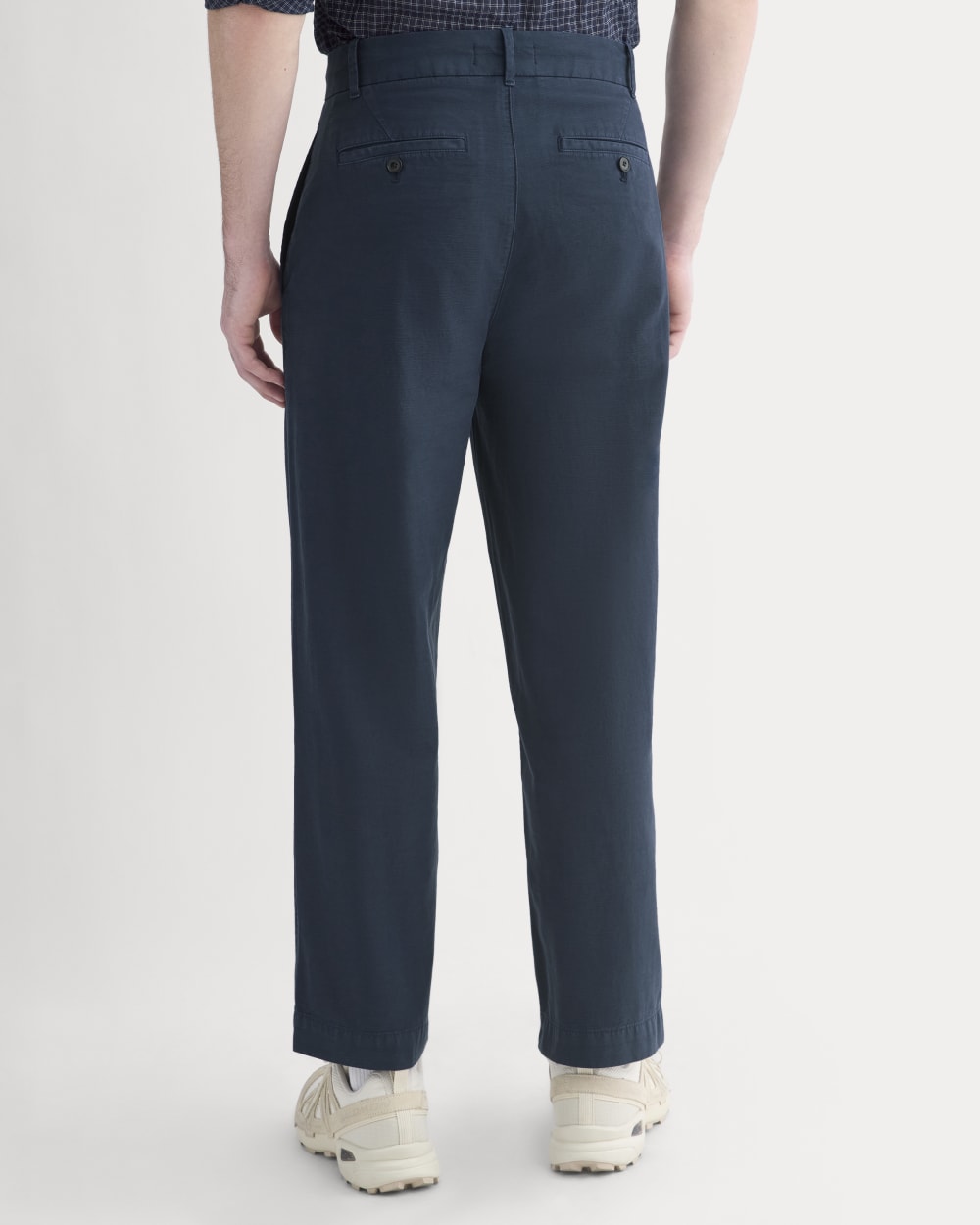 Cropped Slub Trouser | Deep Navy