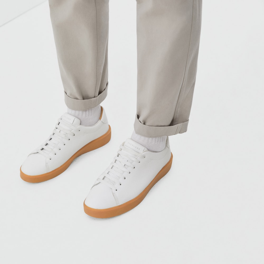 The ReLeather庐 Tennis Shoe | White / Gum Sole