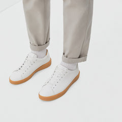 The ReLeather庐 Tennis Shoe | White / Gum Sole