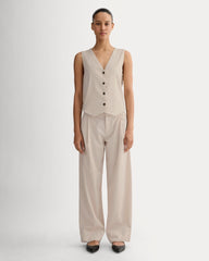 The Vest in Stretch Linen | Birch