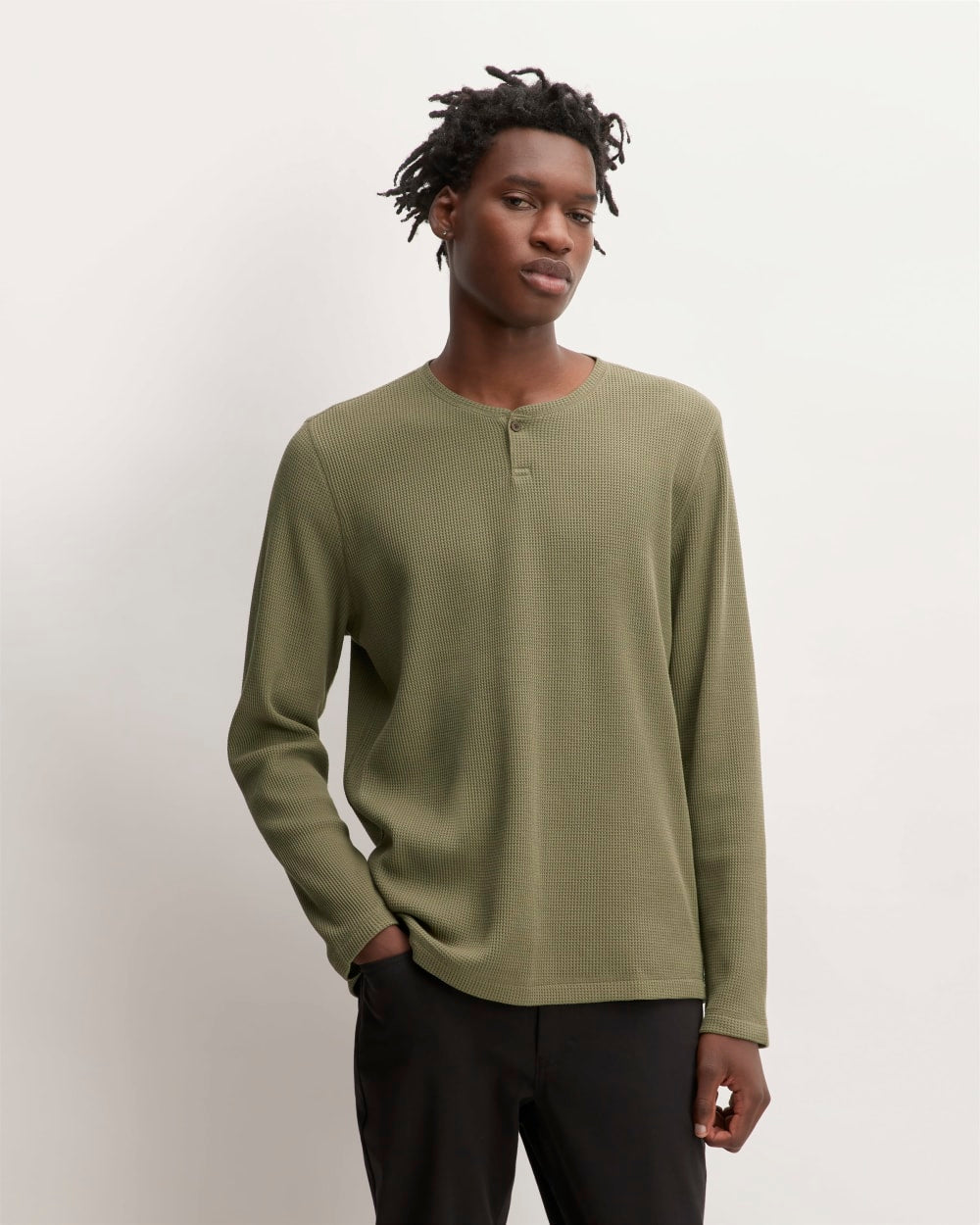 The Waffle Long-Sleeve Henley | Kalamata