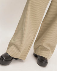 The Draper Pleated Pant in Buttersmooth | Cornstalk / Black | 30" Inseam
