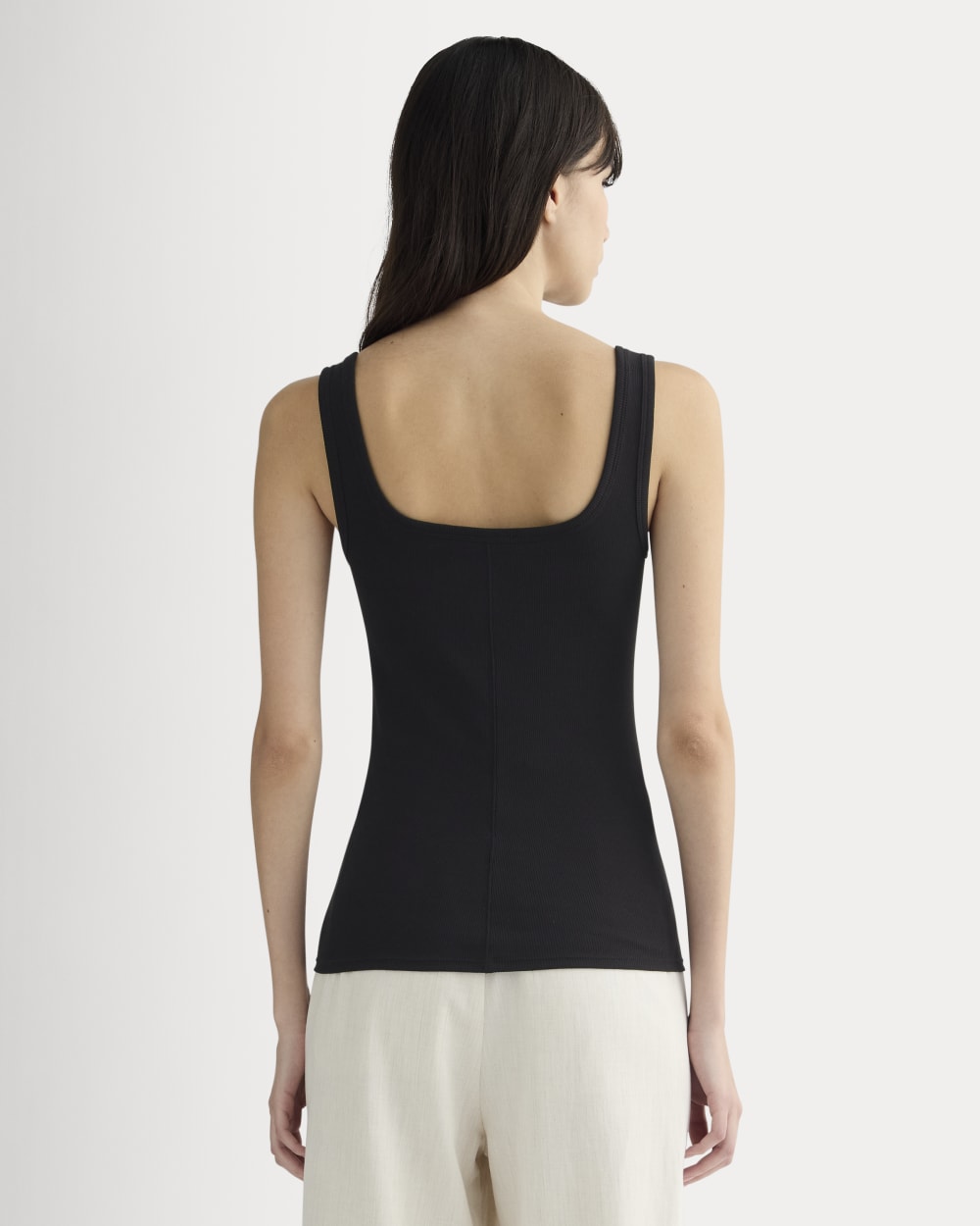 The Luxe Rib聽Square-Neck Tank | Black