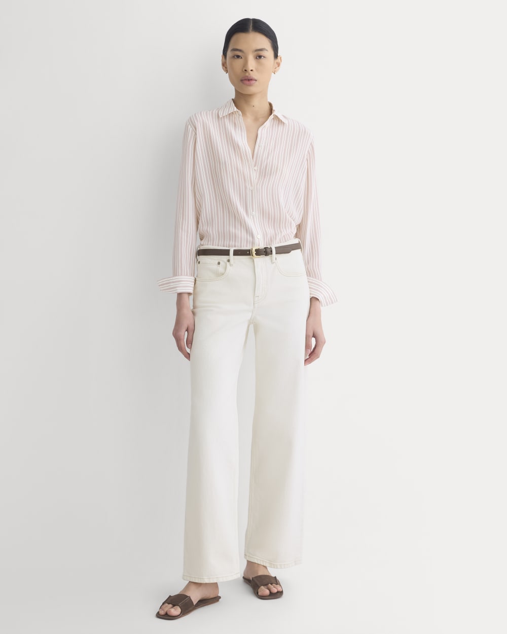 The Must-Have Shirt in Washable Silk | Bone / Rose