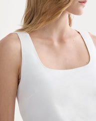 The Square Tank in Stretch Linen | White