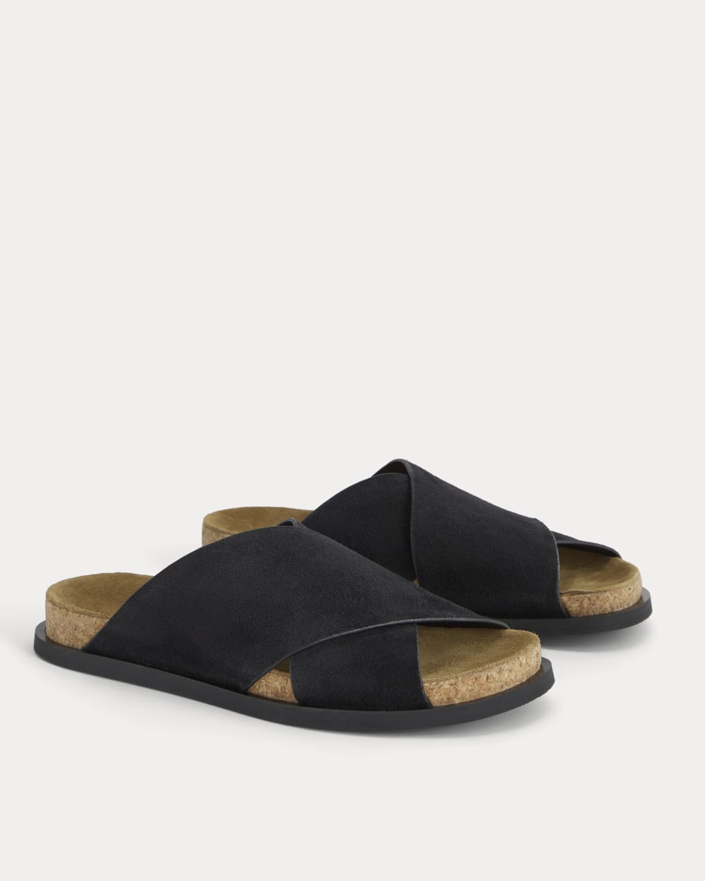 The Suede Crossover Sandal | Black