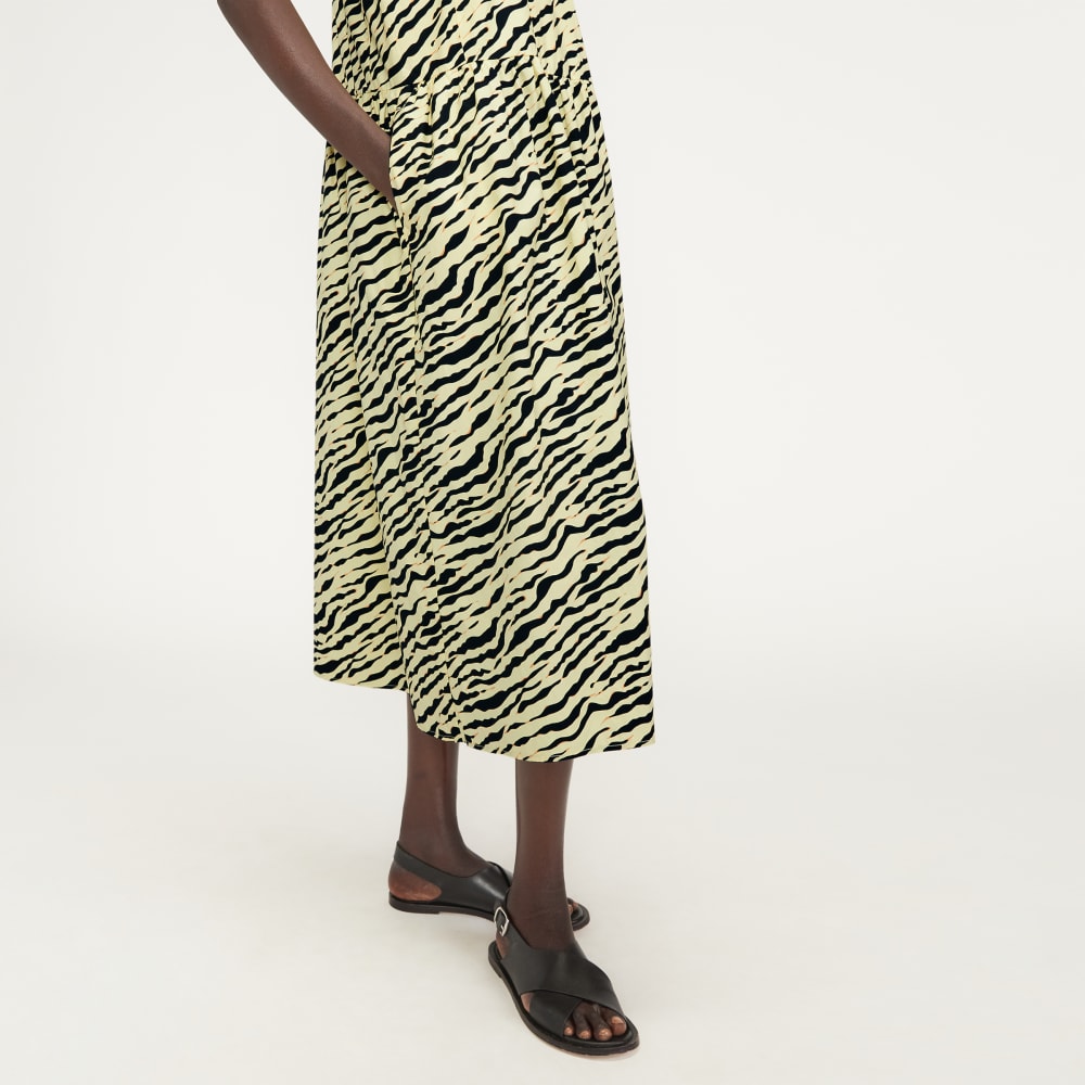 The Poplin Summer Dress | Pale Yellow Tiger Stripe