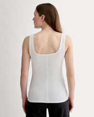 The Luxe Rib聽Square-Neck Tank | White
