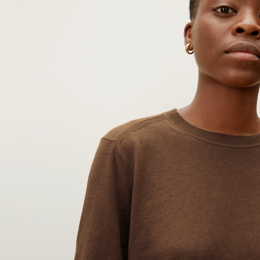 The Organic Cotton Crewneck Sweater | Dark Camel