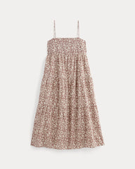 The Gauze Tiered Dress | Natural / Rose Dusk Floral