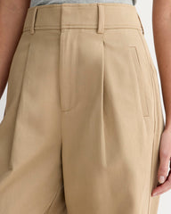 The Draper Pleated Pant in Buttersmooth | Ash Brown | 30" Inseam