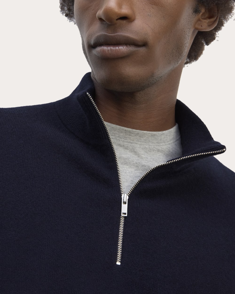 The Quarter-Zip in Cashmere | Navy