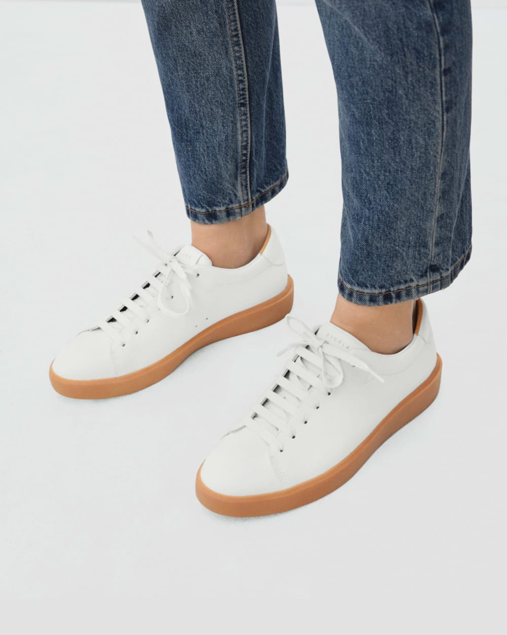 The ReLeather庐 Tennis Shoe | White / Gum Sole