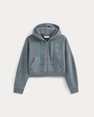 ESENSMOD x The Laufey Foundation Cropped Full-Zip Hoodie | Vintage Indigo