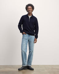 The Quarter-Zip in Cashmere | Navy