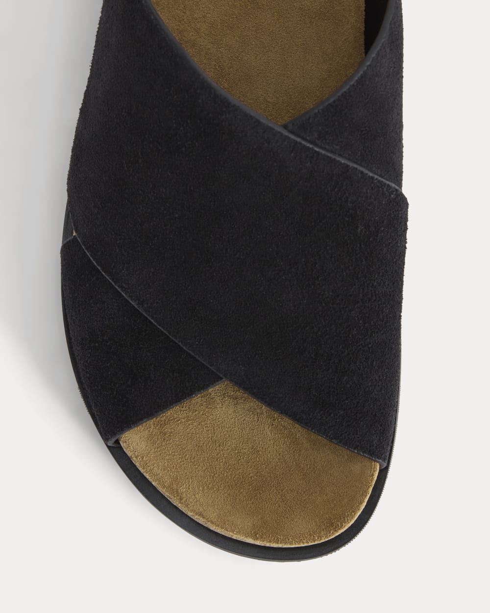 The Suede Crossover Sandal | Black