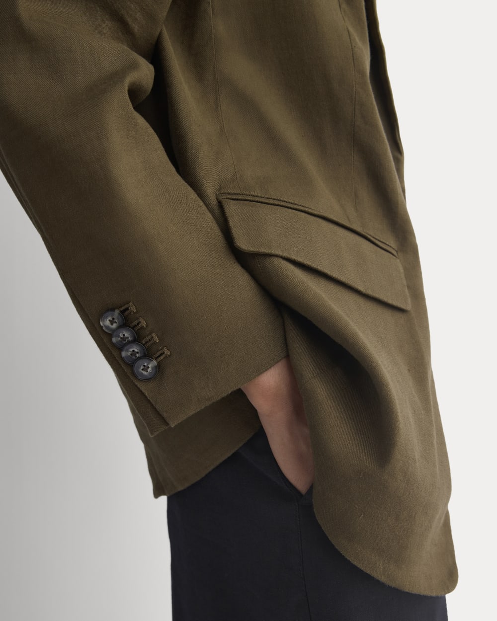 The Oversized Blazer in Stretch Linen | Beech