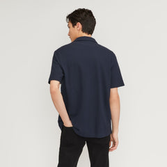 The Pique Short-Sleeve Shirt | Deep Navy