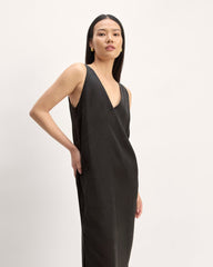 The TENCEL™ Midi Slip Dress | Black