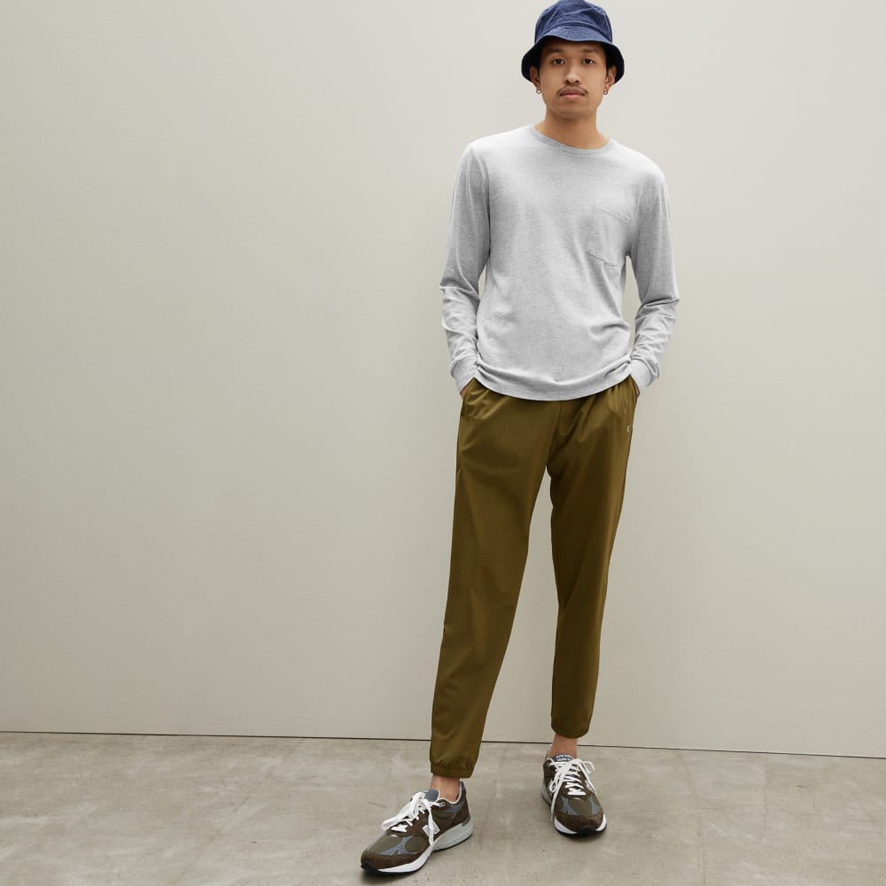 The Organic Cotton Long-Sleeve Pocket Tee | Heathered Grey