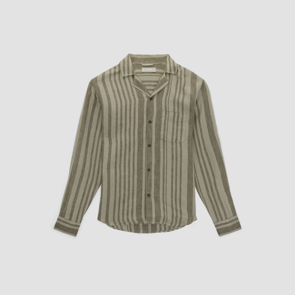 The Relaxed Linen Long-Sleeve Shirt | Seagrass / Kalamata