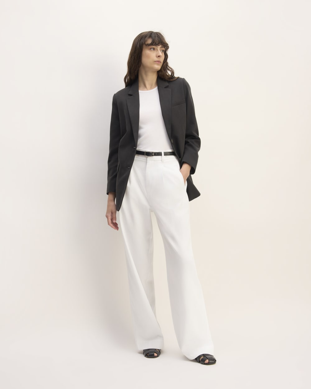 The Draper Pleated Pant in Buttersmooth | White | 30" Inseam