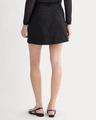 The Mini Skirt in Stretch Linen | Black