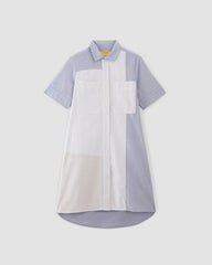 The ESENSMOD x Marques' Almeida Patchwork Daytripper Dress | Blue Stripe Patchwork