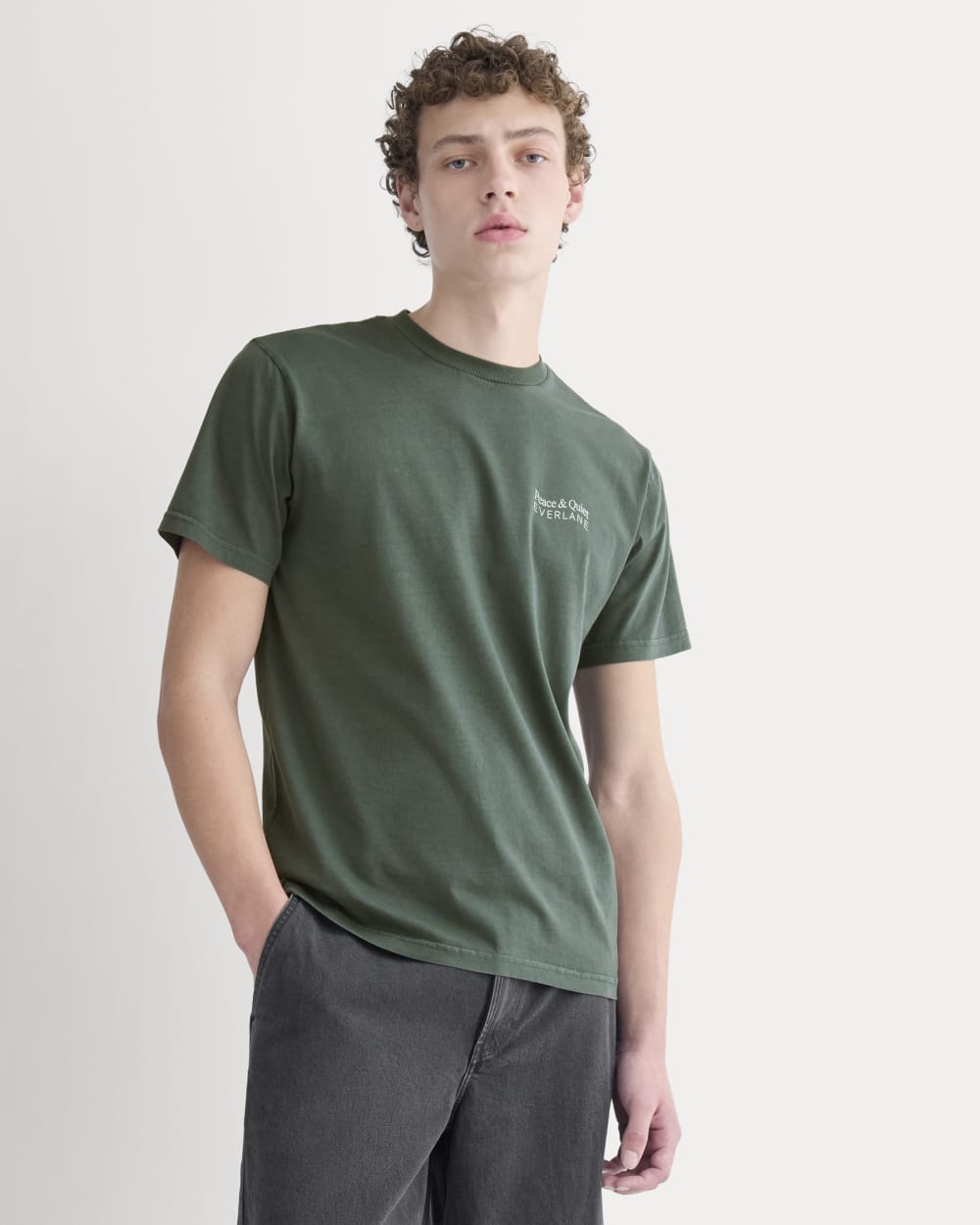 ESENSMOD x Peace & Quiet Graphic Logo Tee | Pine
