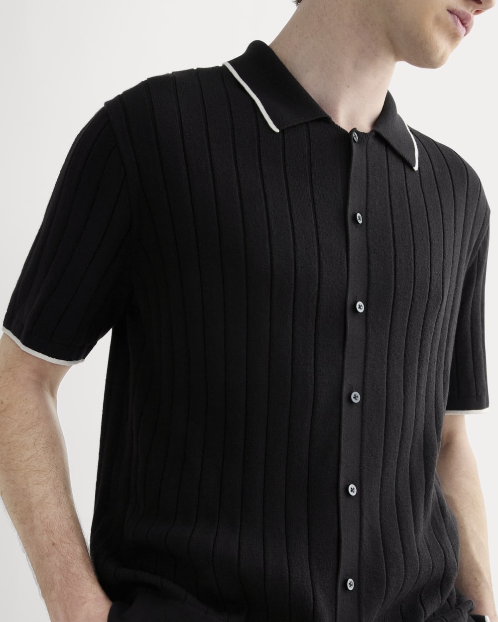 The No-Sweat Button-Down Polo | Black