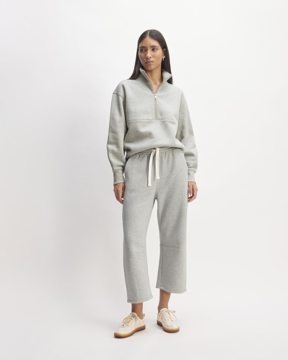 The ReTrack Half-Zip Sweatshirt | Heather Grey