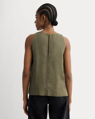 The Linen High-Neck Tank | Kalamata