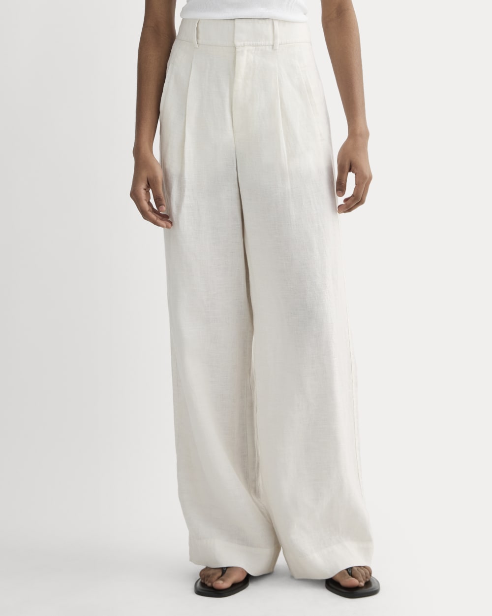 The Linen Way-High庐 Drape Pant | Natural Chambray